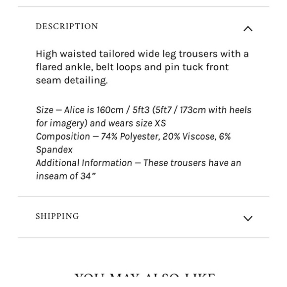 Because of Alice NWT Wide Leg Suit Trousers Cream Pants XS NWT - Picture 2 of 2